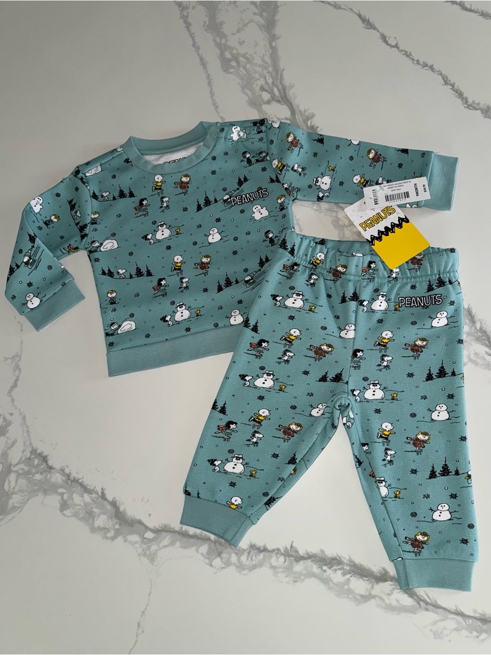 Peanuts Baby Sweatshirt and Joggers Set Snoopy and Friends Winter Outfit 9M